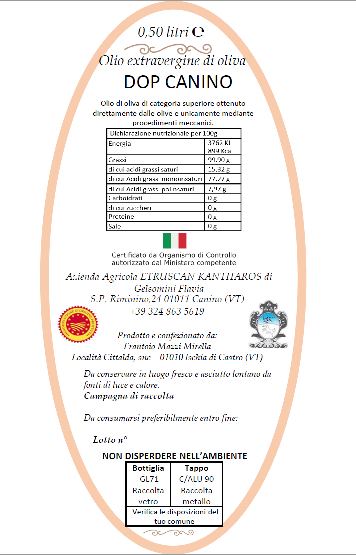 Olio evo DOP Canino 0,50 l - immagine 2